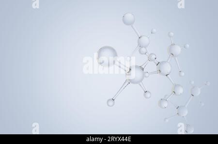 Structure moléculaire ou atomique propre sur fond blanc Banque D'Images