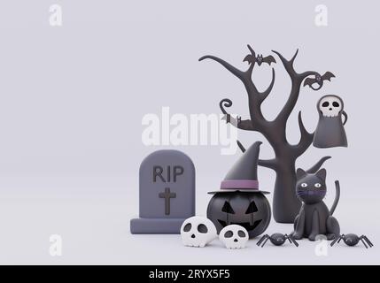 Joyeux Halloween bannière de fond Banque D'Images