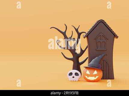 Joyeux Halloween bannière de fond Banque D'Images