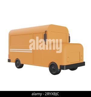 rendu 3d de bus scolaire Banque D'Images