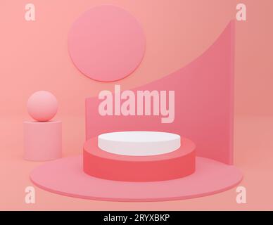 Rose pastel monochrome fond cosmétique pour la présentation du produit Banque D'Images