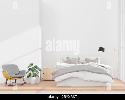 Chambre et mur blanc Banque D'Images