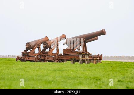 Pointe aux Cannon Battery à St. Pierre, France Banque D'Images