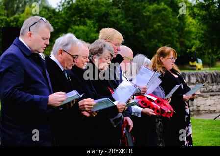 National Memorial Arboretum, Royaume-Uni. 14 octobre 2021. Les membres des Forces armées soulignent le dévoilement du nouveau monument commémoratif de l'ANAFI. Banque D'Images