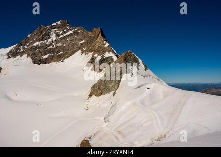 Le Grand glacier d'Aletsch, le plus grand et le plus long glacier des Alpes. Banque D'Images