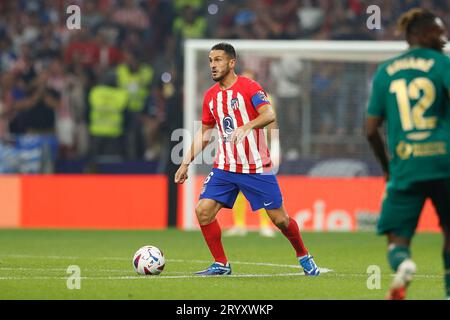 Madrid, Espagne. 1 octobre 2023. Koke (Atletico) football/football : Espagnol 'LaLiga EA Sportss' Match entre le Club Atletico de Madrid 3-2 Cadiz CF à l'Estadio Civitas Metropolitano à Madrid, Espagne . Crédit : Mutsu Kawamori/AFLO/Alamy Live News Banque D'Images