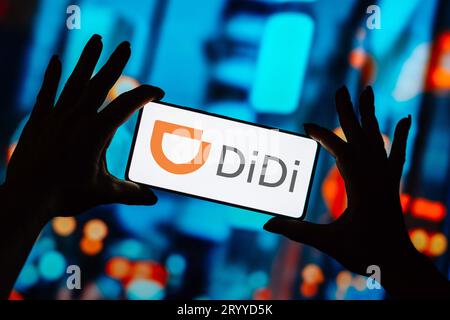 Brésil. 02 octobre 2023. Sur cette photo, le logo Didi Chuxing est affiché sur l'écran d'un smartphone. Crédit : SOPA Images Limited/Alamy Live News Banque D'Images