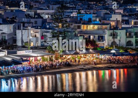 Naxos Hora ville à Naxos, la plus grande des îles grecques des Cyclades dans la mer Égée le 22 août 2023 Banque D'Images