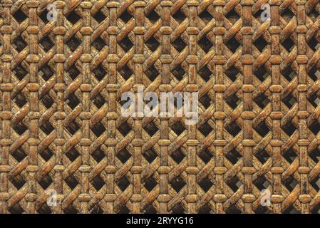 Close up of wooden panier fait de ratten texture background. Et la nature matérielle conept. Wallpaper thème. Banque D'Images