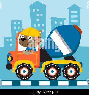 Dessin animé vectoriel de l'ours en costume de scout avec tente à l'événement de jour de camping Illustration de Vecteur