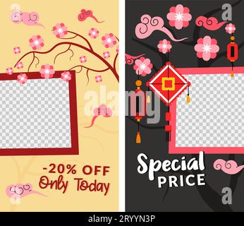 Prix spécial pour les plats asiatiques et vecteur de cuisine Illustration de Vecteur