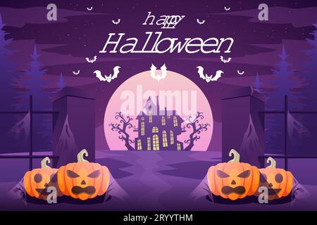 illustration de fond de vecteur dégradé happy halloween Illustration de Vecteur