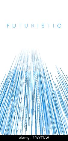 Technologie futuriste Design moderne de flyer avec des lignes bleues. Fond géométrique abstrait. Illustration vectorielle Illustration de Vecteur