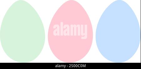 Oeufs multicolores dans un vert doux tendance, rose et bleu. Ensemble de concept d'éléments de conception de salutation de Pâques 3. Illustration vectorielle isolée cartes thématiques, affichage ou promo web, dépliant, bannière, prix, étiquettes Illustration de Vecteur