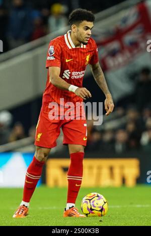 Londres, Royaume-Uni. 22 décembre 2024. Luis Díaz de Liverpool lors du match Tottenham Hotspur FC contre Liverpool FC English premier League au Tottenham Hotspur Stadium, Londres, Angleterre, Royaume-Uni le 22 décembre 2024 Credit : Every second Media/Alamy Live News Banque D'Images