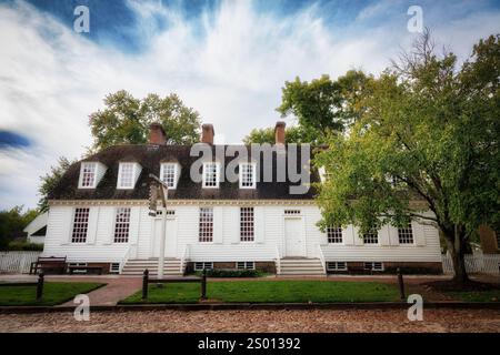 La Wetherburn Tavern sur Duke of Gloucestor Street dans le quartier colonial historique de Williamsburg, Virginie. Banque D'Images