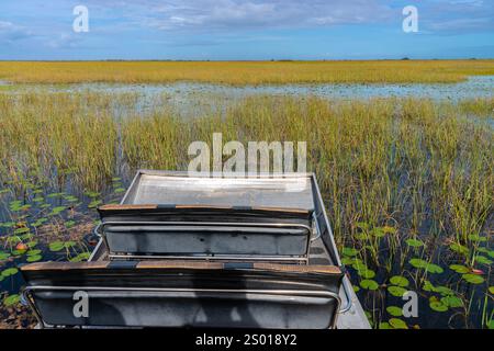 Excursion en hydroglisseur dans le parc national des Everglades de Floride, Floride, États-Unis Banque D'Images