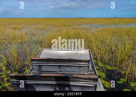 Excursion en hydroglisseur dans le parc national des Everglades de Floride, Floride, États-Unis Banque D'Images