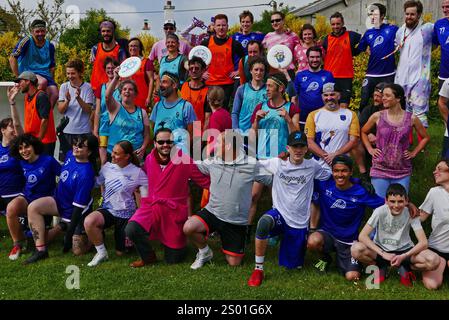 Frisbee Competition, le Faouet, côtes-d'Armor, Bretagne, France, Europe Banque D'Images