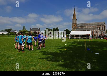 Frisbee Competition, le Faouet, côtes-d'Armor, Bretagne, France, Europe Banque D'Images
