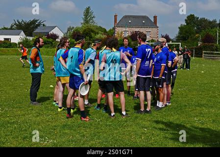 Frisbee Competition, le Faouet, côtes-d'Armor, Bretagne, France, Europe Banque D'Images