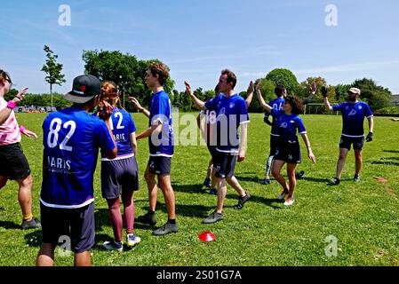 Frisbee Competition, le Faouet, côtes-d'Armor, Bretagne, France, Europe Banque D'Images