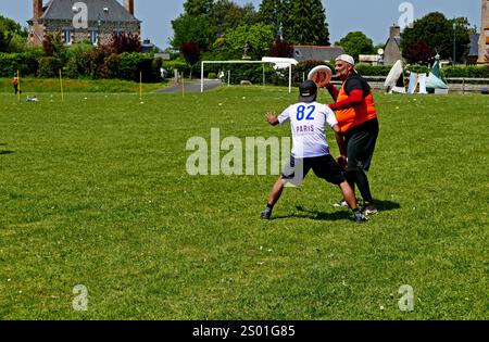 Frisbee Competition, le Faouet, côtes-d'Armor, Bretagne, France, Europe Banque D'Images