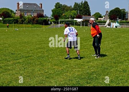 Frisbee Competition, le Faouet, côtes-d'Armor, Bretagne, France, Europe Banque D'Images