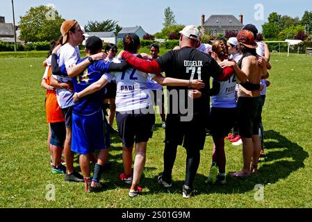 Frisbee Competition, le Faouet, côtes-d'Armor, Bretagne, France, Europe Banque D'Images