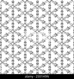 Motif géométrique sans couture avec ancres en noir et blanc Illustration de Vecteur