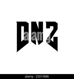 Conception de logo de lettre DNZ pour la société de technologie. Combinaison de couleurs noir et blanc de conception de logo DNZ. Logo DNZ, vecteur DNZ, conception DNZ, icône DNZ, DNZ alph Illustration de Vecteur