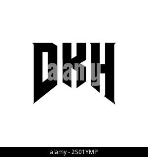 Conception de logo de lettre DKH pour la société de technologie. Combinaison de couleurs noir et blanc de conception de logo DKH. Logo DKH, vecteur DKH, conception DKH, icône DKH, DKH alph Illustration de Vecteur