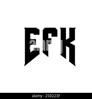 EFK Letter logo design pour la société de technologie. Combinaison de couleurs noir et blanc de conception de logo EFK. Logo EFK, vecteur EFK, conception EFK, icône EFK, EFK alph Illustration de Vecteur