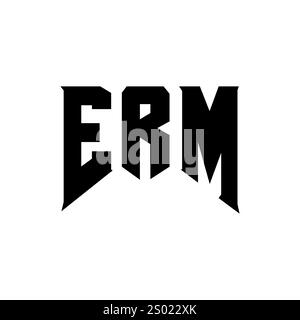 Conception de logo de lettre ERM pour la société de technologie. Combinaison de couleurs noir et blanc de conception de logo ERM. Logo ERM, vecteur ERM, conception ERM, icône ERM, ALPHE ERM Illustration de Vecteur