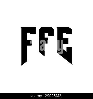 Conception de logo de lettre FFE pour la société de technologie. Logo FFE combinaison de couleurs noir et blanc. Logo FFE, vecteur FFE, conception FFE, icône FFE, FFE alph Illustration de Vecteur