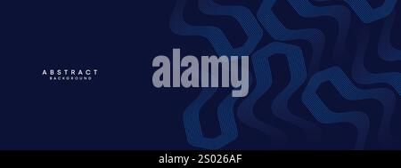 Fond de lignes fluides géométriques abstraites bleu foncé dégradé. Abstrait Website Design Bleu géométrique avec toile de fond de ligne avec des formes de gradient Illustration de Vecteur