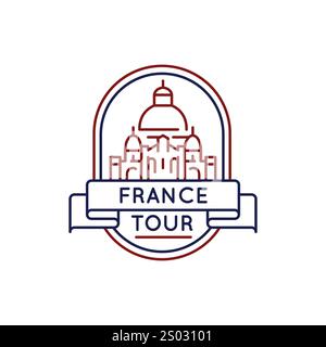 Logo simple avec icône Basilique du Sacré-coeur Illustration de Vecteur