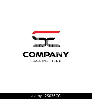 Conception du logo de la lettre initiale abstraite se ES Illustration de Vecteur