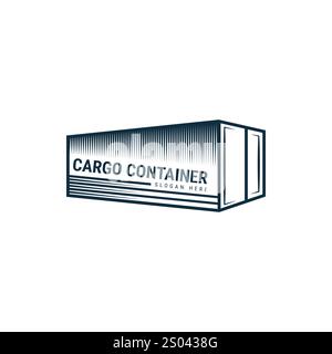 conception moderne de logo de conteneur ou de boîte en métal Illustration de Vecteur