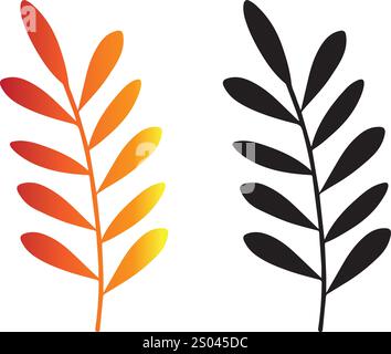 dessins de jeu de feuilles colorées vectorielles Illustration de Vecteur