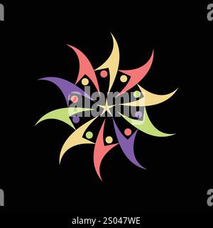 conception d'illustration de modèle de modèle de logo de vecteur d'icône de personnes de star Illustration de Vecteur