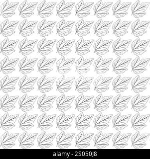 Feuilles dans le style doodle. Motif sans couture. Illustration vectorielle. Illustration de Vecteur