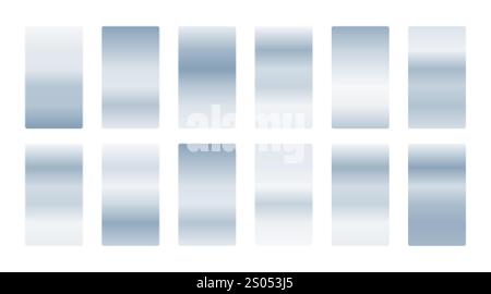 ensemble de dégradés souples argentés métalliques Illustration de Vecteur