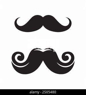 Jeu d'icônes moustache. Paquet de moustaches. Poils du visage. Logo ou emblème Barbershop. Image de marque de l'entreprise. Elément graphique pour site Web. Vecteur plat Illustration de Vecteur