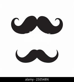 Jeu d'icônes moustache. Paquet de moustaches. Pack pour poils faciaux. Logo ou emblème. Beauté, esthétique et style. Salon de coiffure et coiffure. Vecteur plat Illustration de Vecteur