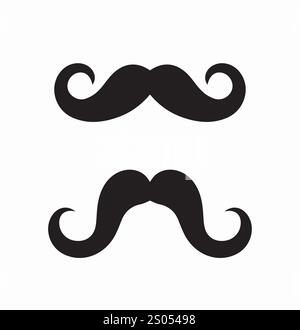 Jeu d'icônes moustache. Paquet de moustaches. Pack pour poils faciaux. Barbier et moustache. Elément graphique pour site Web. Salon de coiffure et coiffure. Vecteur plat Illustration de Vecteur