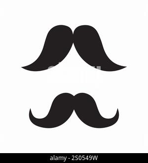 Jeu d'icônes moustache. Paquet de moustaches. Poils du visage. Autocollants de médias sociaux. Beauté, esthétique et élégance. Coiffeur et coiffeur. Vecteur plat Illustration de Vecteur