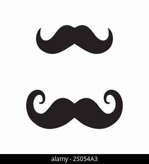 Jeu d'icônes moustache. Paquet de moustaches. Poils du visage. Logotype de salon de coiffure. Moustache, coiffeur et coiffeur. Logo et emblème, branding. Vecteur plat Illustration de Vecteur