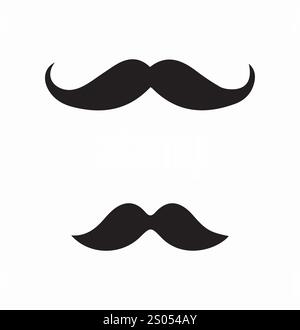 Jeu d'icônes moustache. Paquet de moustaches. Poils du visage pour la création de personnages. Beauté, esthétique et élégance. Logo ou emblème Barbershop. Vecteur plat Illustration de Vecteur