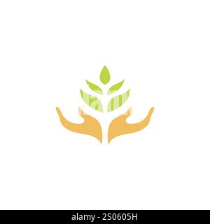 Logo Wheat Plant Care. Vecteur d'icône de plante organique Illustration de Vecteur
